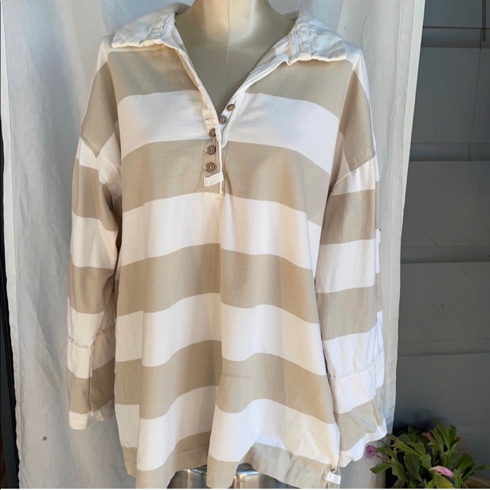 FREE PEOPLE We the free rugby style shirt XL
